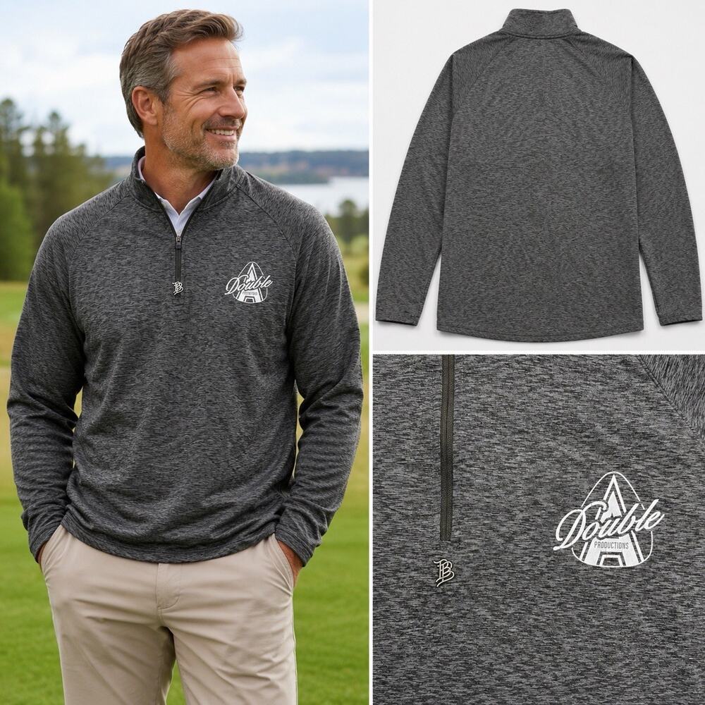 Branded Bills Golf Quarter Zip Pullover Mens XL Gray Performance Stretch